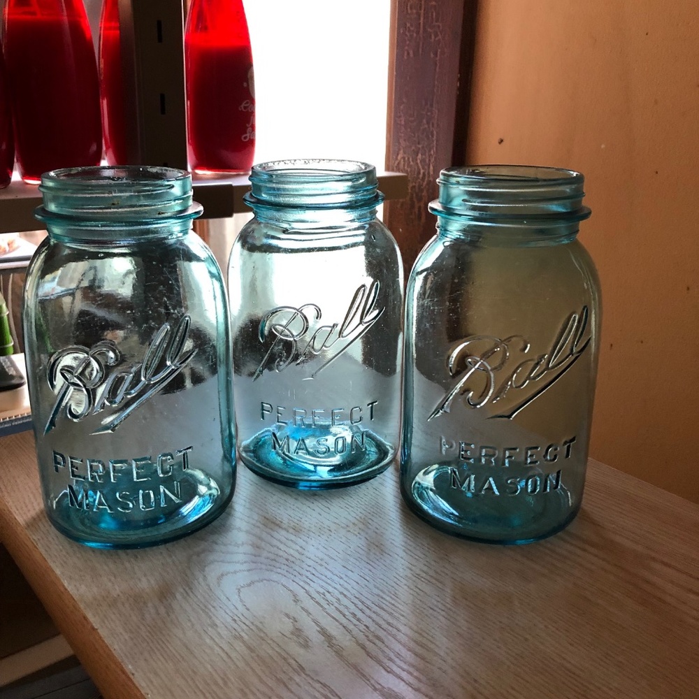 3x vintage Ball Perfect Mason Quart Jars